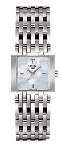 שעון לאישה טיסו TISSOT T02118171 כסוף מרובע לוח צדף