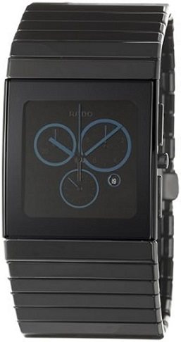 שעון לגבר יוקרתי ראדו RADO R21714202 קרמי שחור מלבני לוח שחור