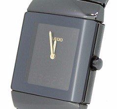 שעון לגבר יוקרתי ראדו RADO 193.0355.3.16 קרמי שחור מרובע אנלוגי דיגיטלי לוח שחור
