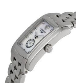 שעון לאישה יוקרתי לונג'ין LONGINES L5.155.4.94.6 כסוף מלבני יהלומים לוח צדף