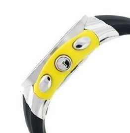 שעון לגבר טיסו TISSOT T0104171703103 לוח לבן צהוב רצועה שחורה