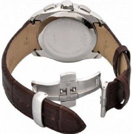שעון לגבר טיסו TISSOT T0356171603100 כסוף לוח לבן רצועה חומה