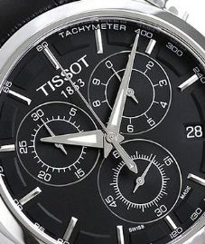 שעון לגבר טיסו TISSOT T0356171605100 כסוף לוח שחור רצועה שחורה