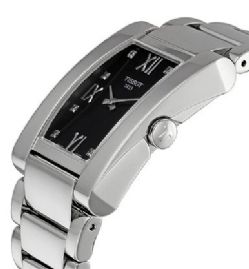 שעון לאישה טיסו TISSOT T0073091105600 כסוף לוח שחור יהלומום